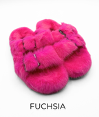 Slides, Open Toe Luxury Mink Shoes - Linda Richards - Style MKS01