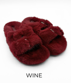 Slides, Open Toe Luxury Mink Shoes - Linda Richards - Style MKS01