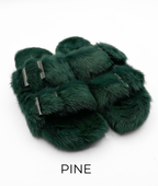 Slides, Open Toe Luxury Mink Shoes - Linda Richards - Style MKS01