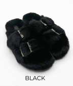 Slides, Open Toe Luxury Mink Shoes - Linda Richards - Style MKS01