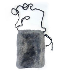 Cross Body Bag, Rex Rabbit Fur - Style BG958