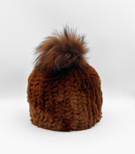 Hat, Genuine Rex Rabbit with Genuine Fox Fur Pom - Linda Richards - Style HA57