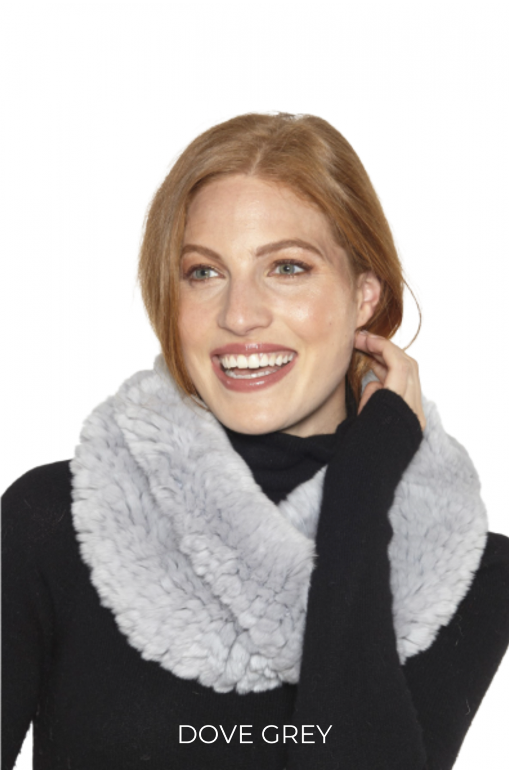 Scarf, Stretchable Infinity Rex Rabbit Fur - Linda Richards -Style RX14