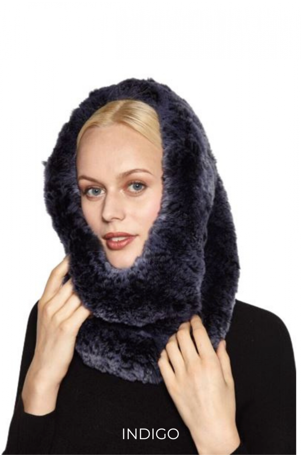 Scarf, Stretchable Infinity Rex Rabbit Fur - Linda Richards -Style RX14