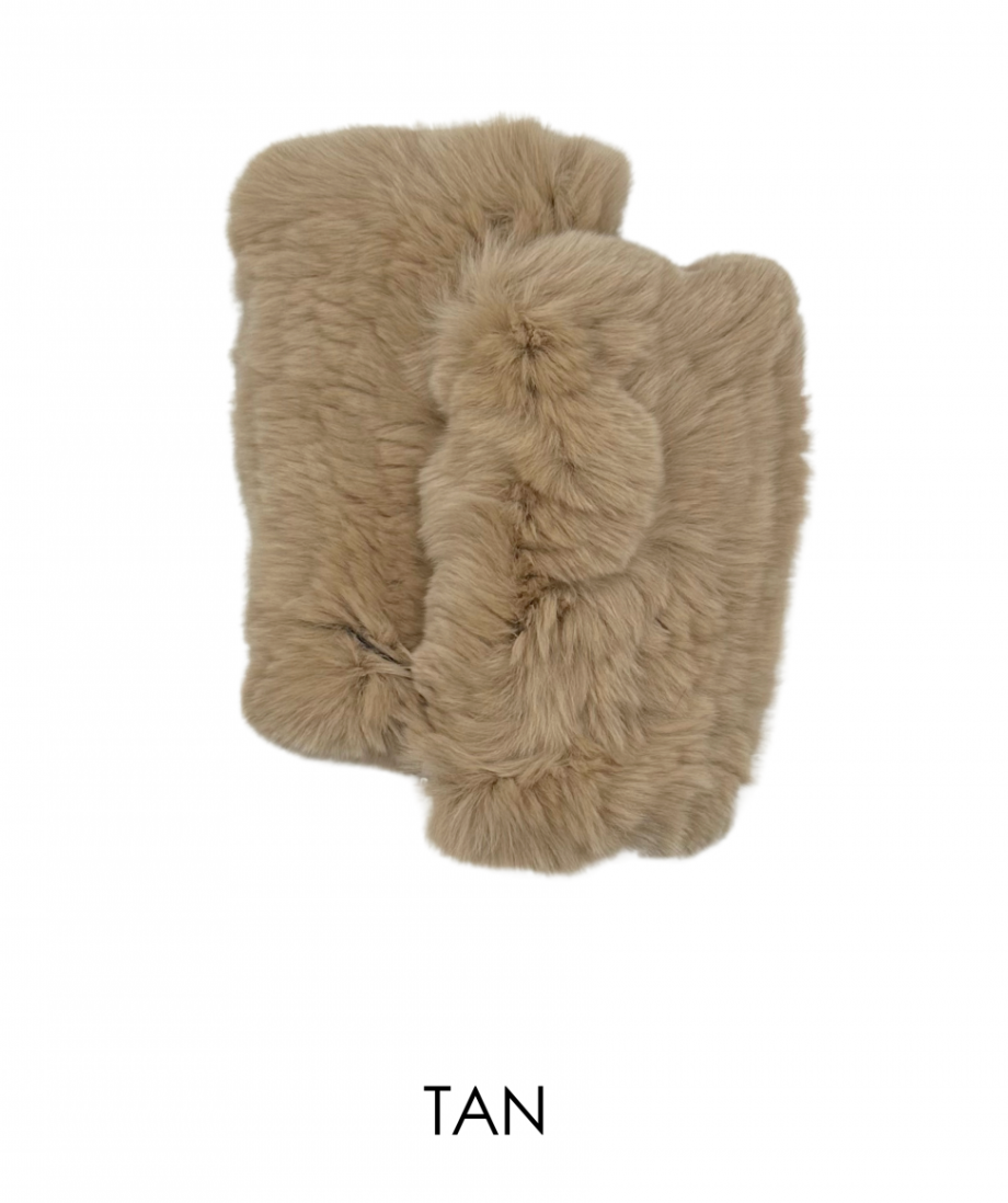 Hand Warmers, Genuine Rex Rabbit Fur, Multiple Colors - Linda Richards - Style  HW01