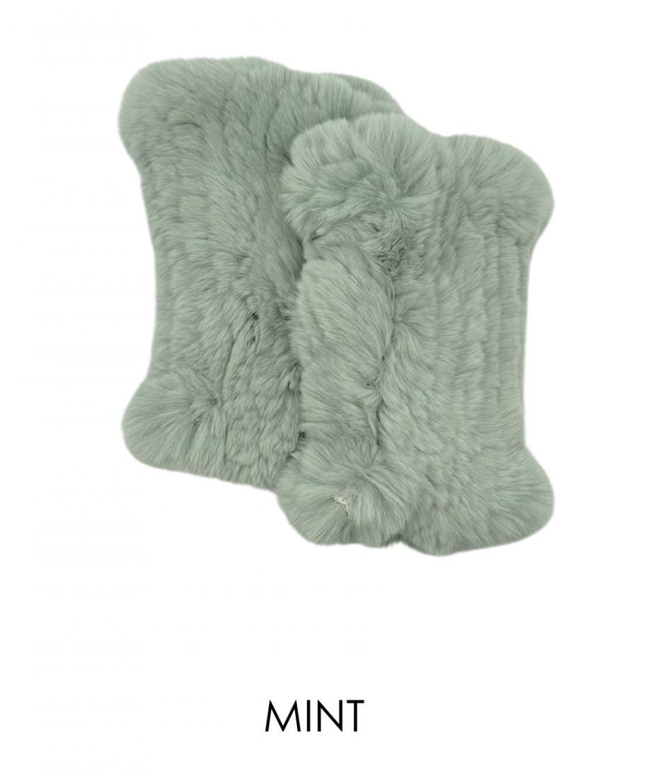 Hand Warmers, Genuine Rex Rabbit Fur, Multiple Colors - Linda Richards - Style  HW01