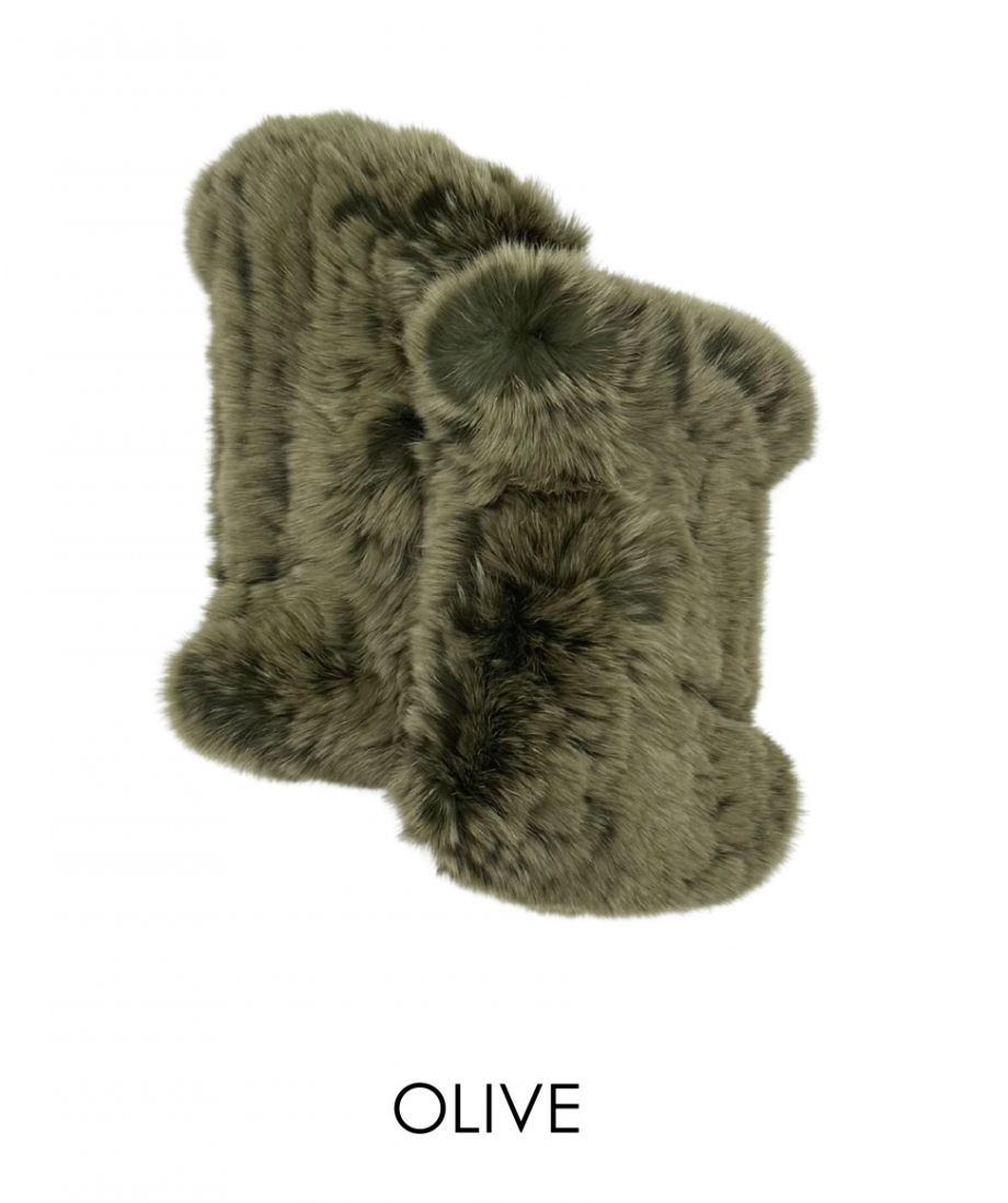 Hand Warmers, Genuine Rex Rabbit Fur, Multiple Colors - Linda Richards - Style  HW01