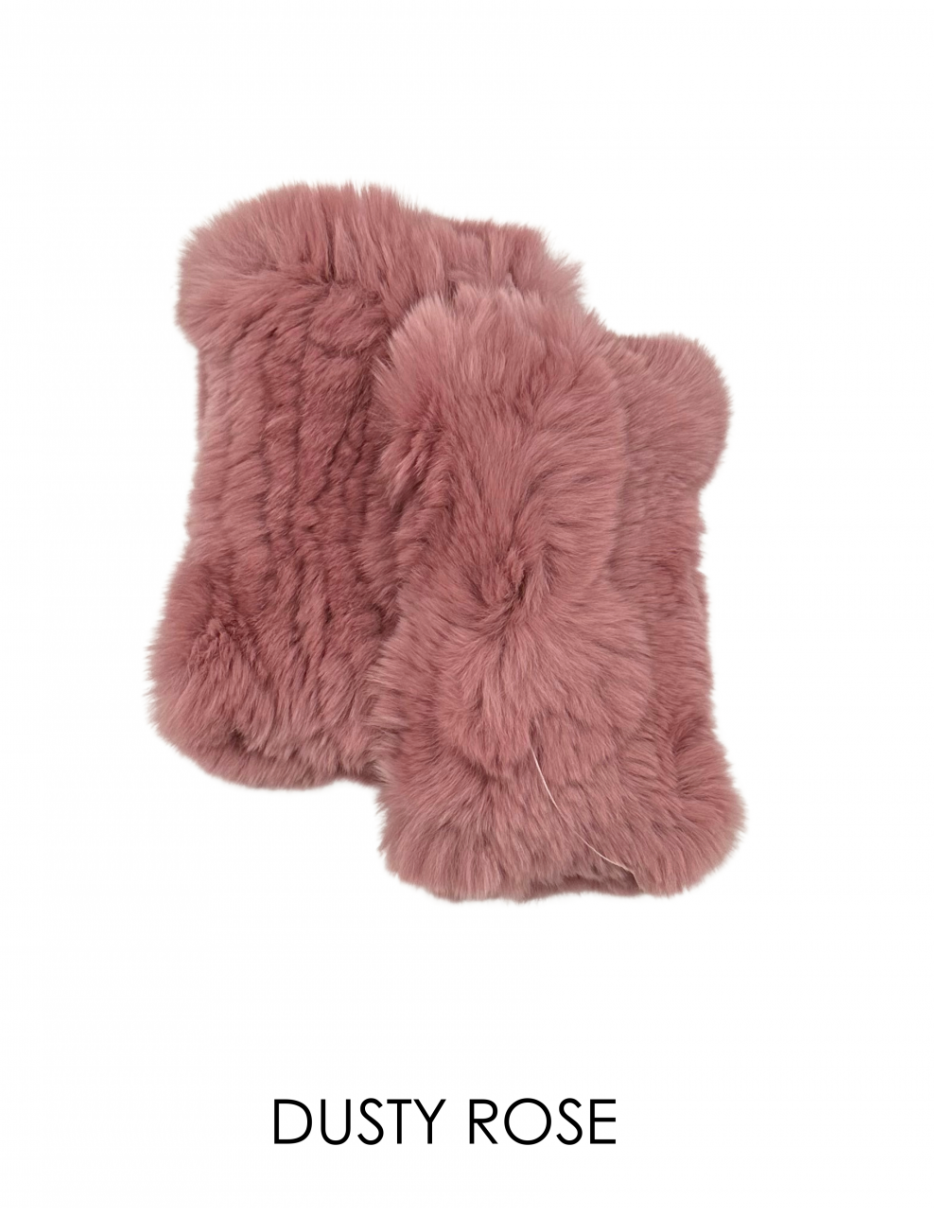 Hand Warmers, Genuine Rex Rabbit Fur, Multiple Colors - Linda Richards - Style  HW01