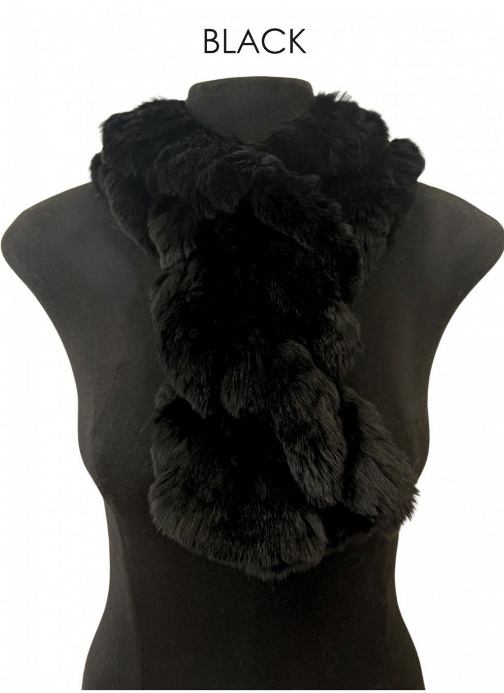 Scarf, Pull Through in Genuine Rex Rabbit Fur - Linda Richards - Style RX39