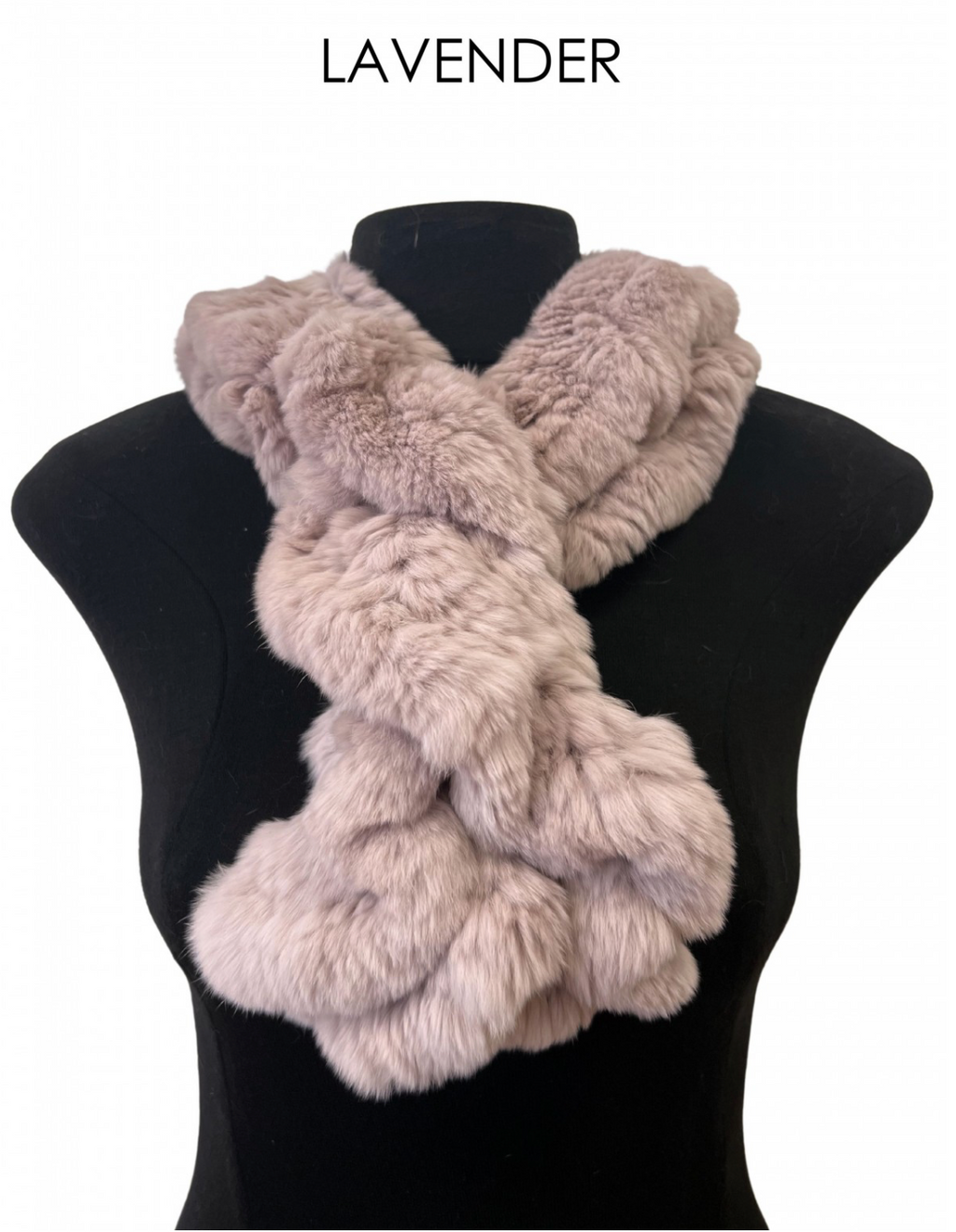 Scarf, Pull Through in Genuine Rex Rabbit Fur - Linda Richards - Style RX39