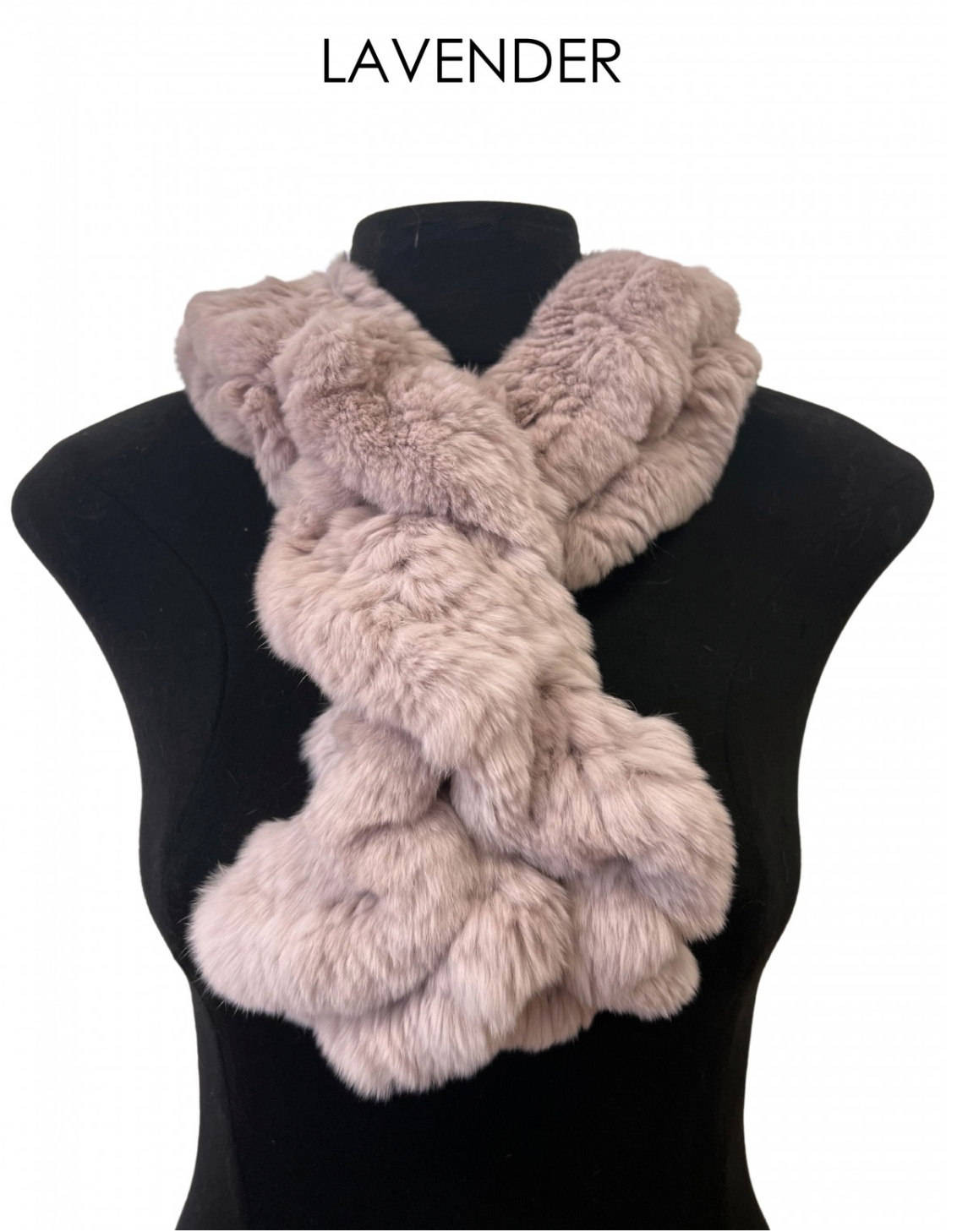 Scarf, Pull Through in Genuine Rex Rabbit Fur - Linda Richards - Style RX39