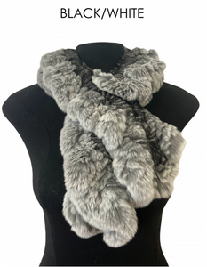 Scarf, Pull Through in Genuine Rex Rabbit Fur - Linda Richards - Style RX39