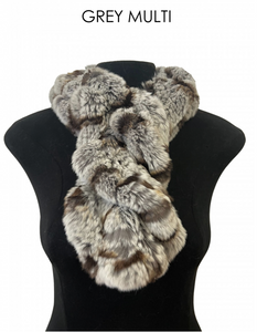 Scarf, Pull Through in Genuine Rex Rabbit Fur - Linda Richards - Style RX39