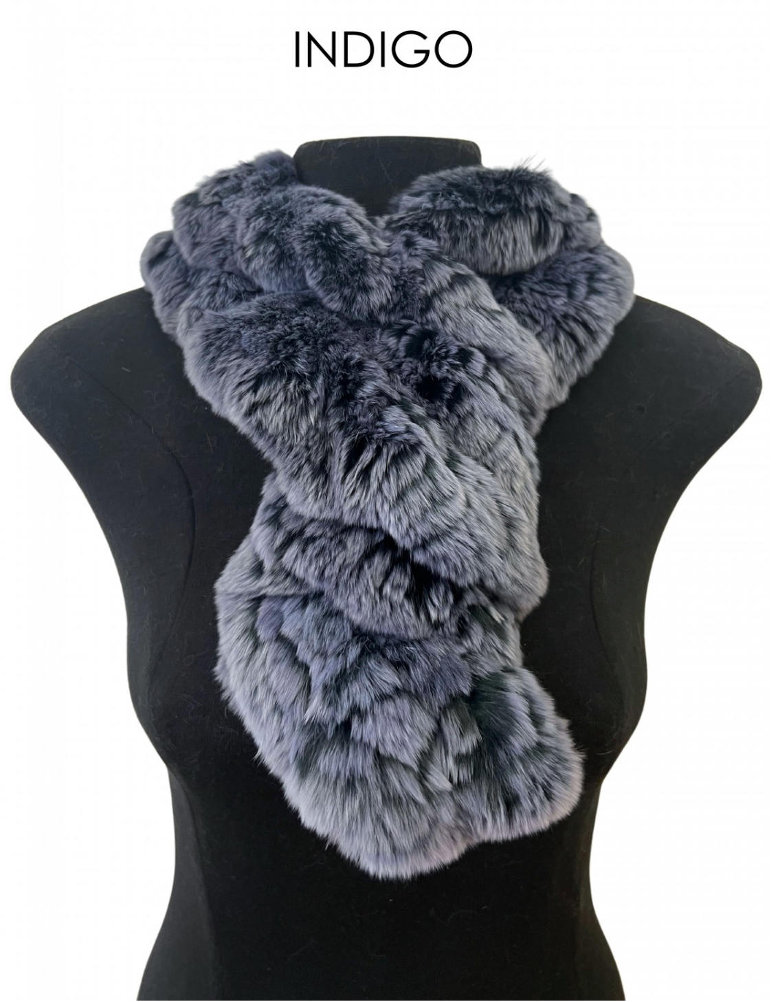 Scarf, Pull Through in Genuine Rex Rabbit Fur - Linda Richards - Style RX39