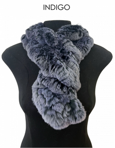 Scarf, Pull Through in Genuine Rex Rabbit Fur - Linda Richards - Style RX39