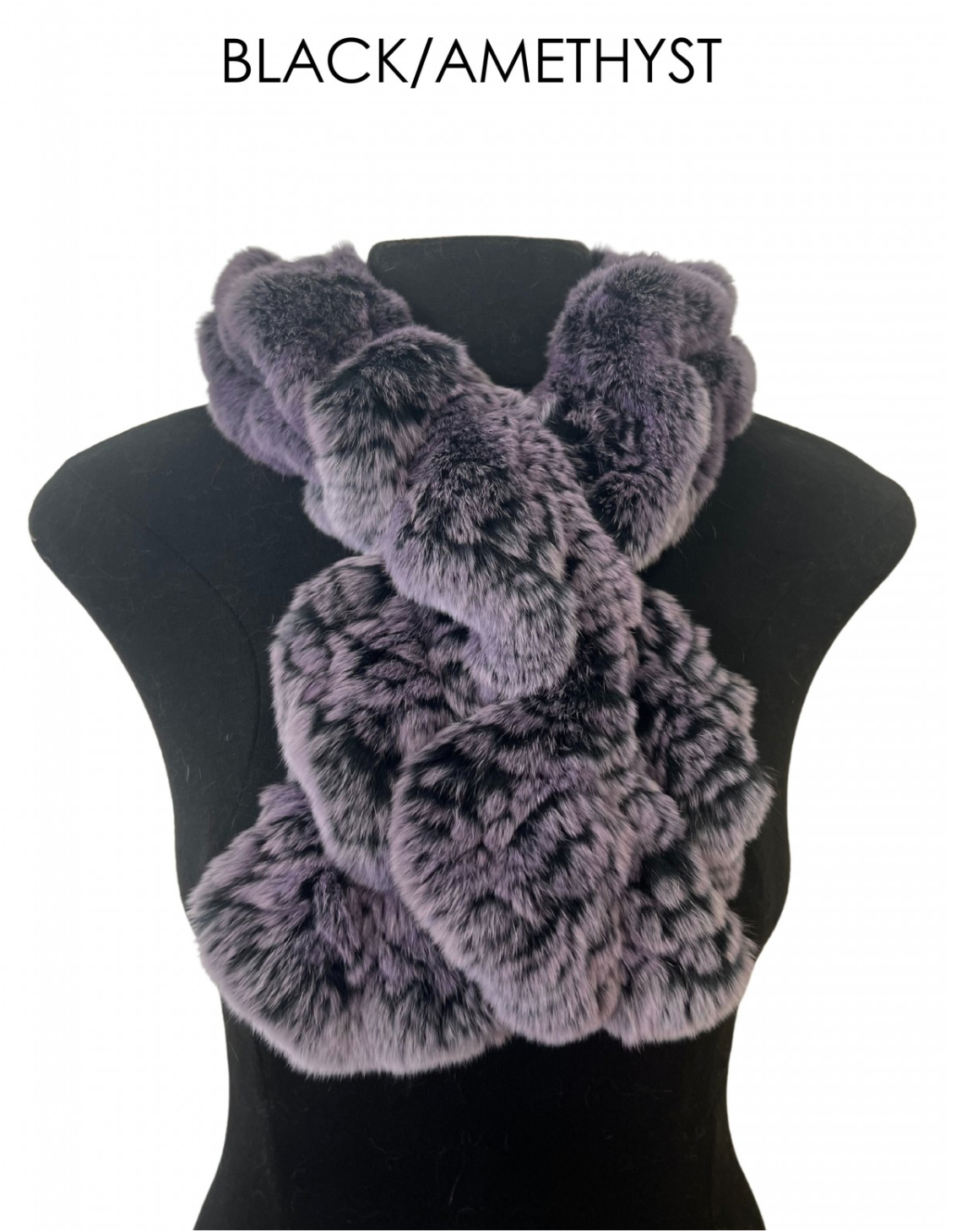 Scarf, Pull Through in Genuine Rex Rabbit Fur - Linda Richards - Style RX39
