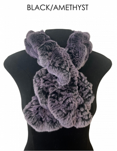Scarf, Pull Through in Genuine Rex Rabbit Fur - Linda Richards - Style RX39