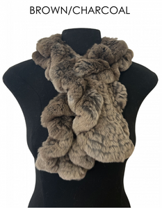 Scarf, Pull Through in Genuine Rex Rabbit Fur - Linda Richards - Style RX39