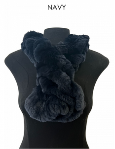 Scarf, Pull Through in Genuine Rex Rabbit Fur - Linda Richards - Style RX39