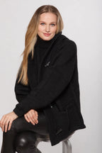 Linda Richards Hand-Knit Wool Sweater with Hood