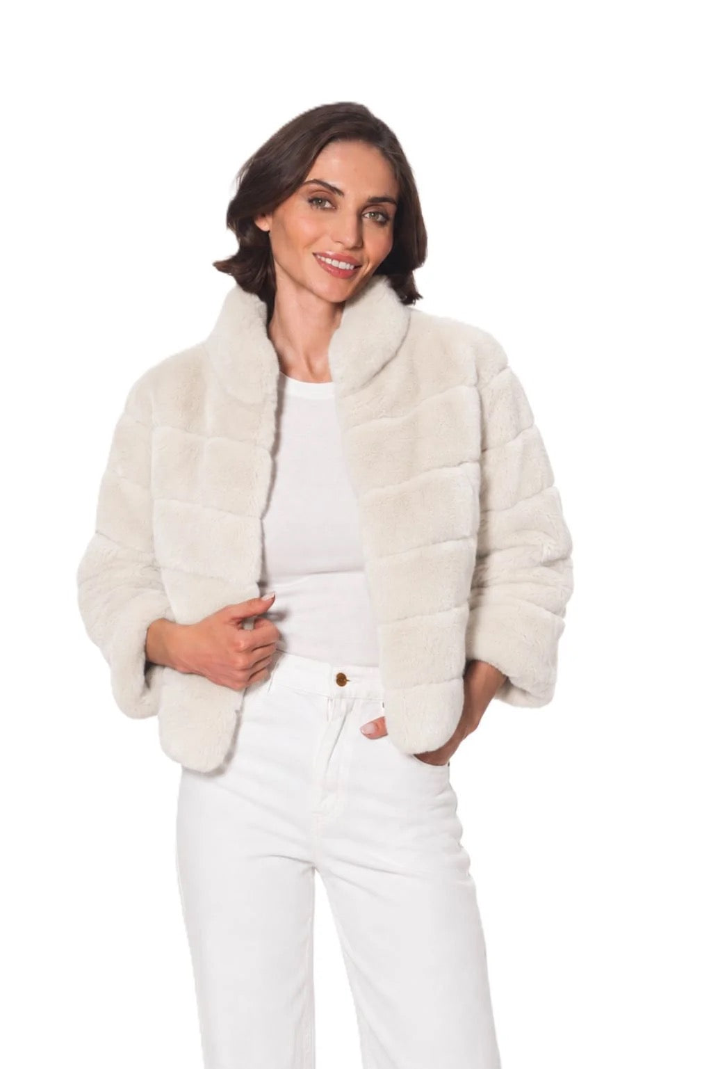 Linda Richards Genuine Rex Rabbit Fur Coat
