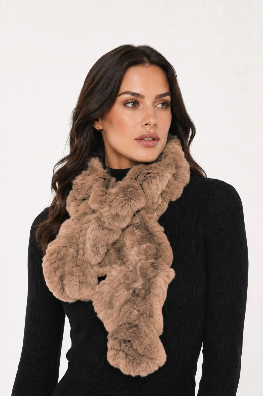 Linda Richards Pull-Through Rex Rabbit Fur Scarf