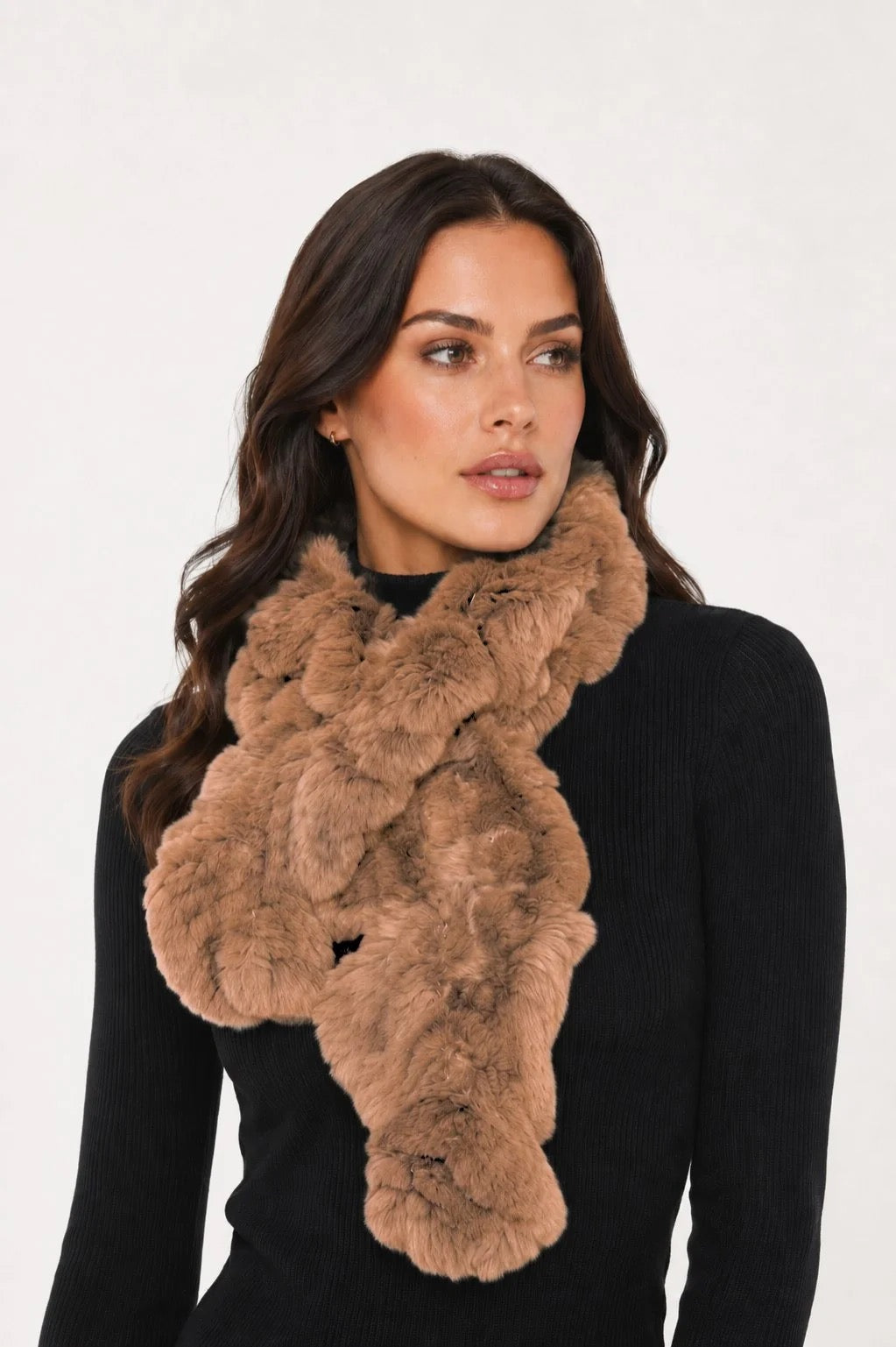 Linda Richards Pull-Through Rex Rabbit Fur Scarf
