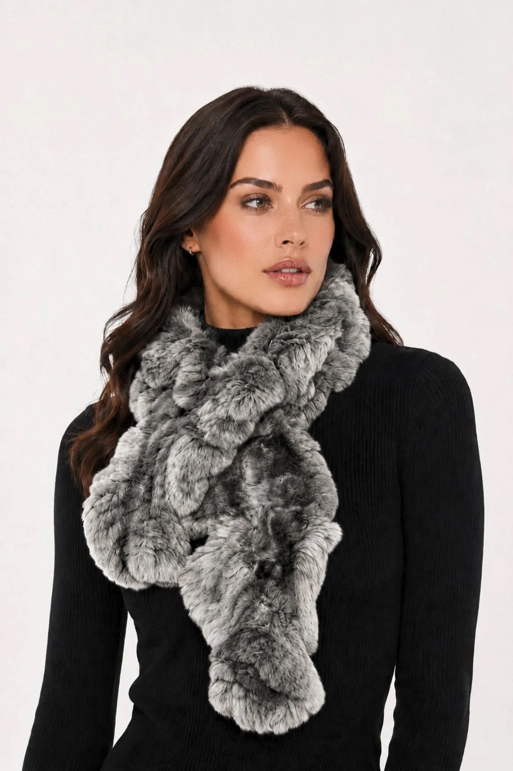 Linda Richards Pull-Through Rex Rabbit Fur Scarf