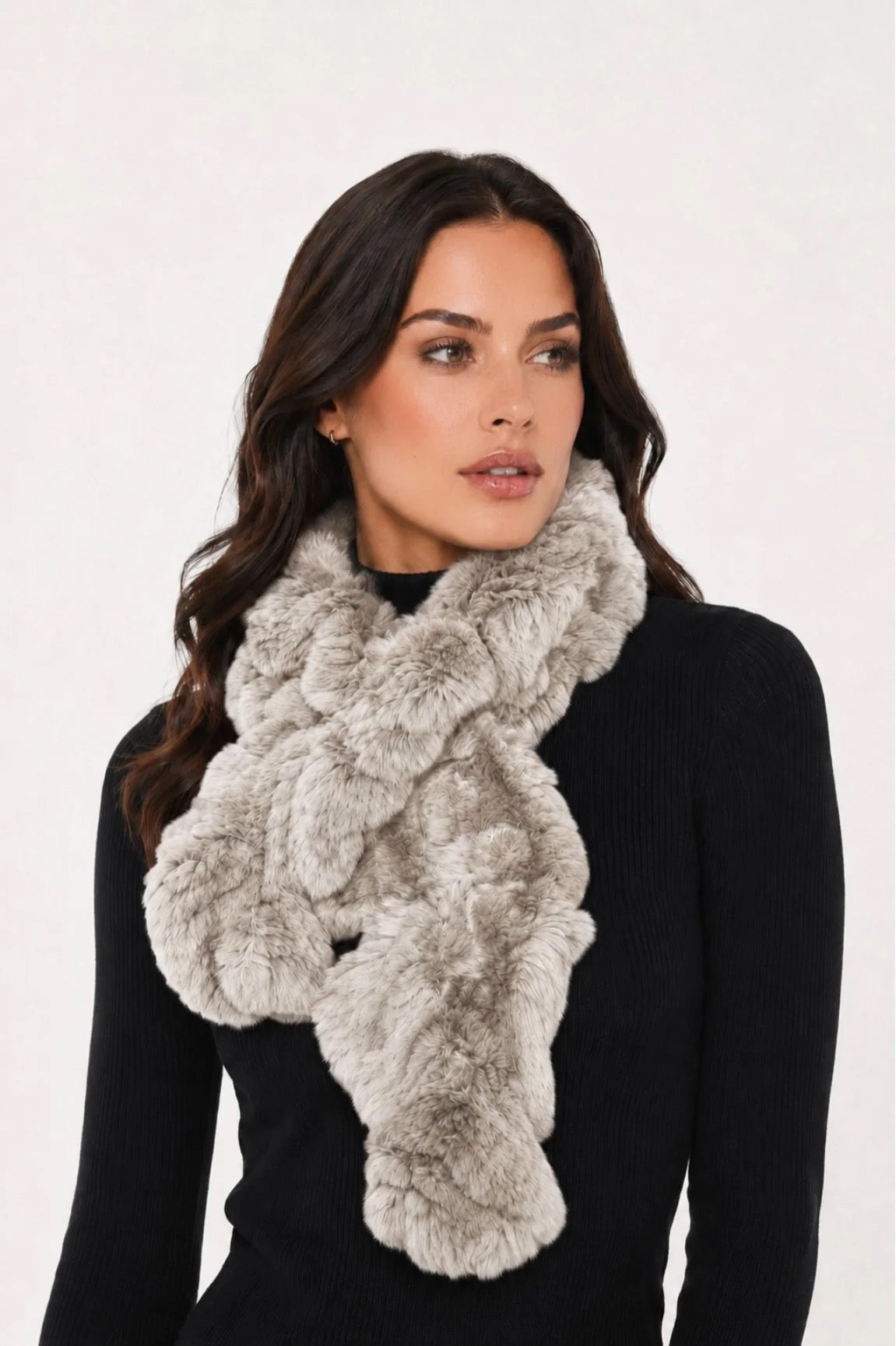 Linda Richards Pull-Through Rex Rabbit Fur Scarf