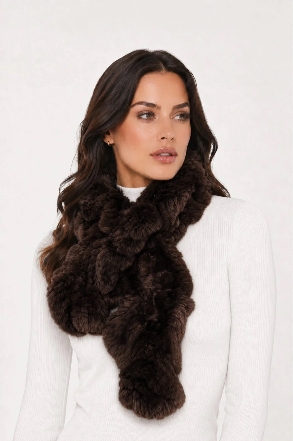 Linda Richards Pull-Through Rex Rabbit Fur Scarf