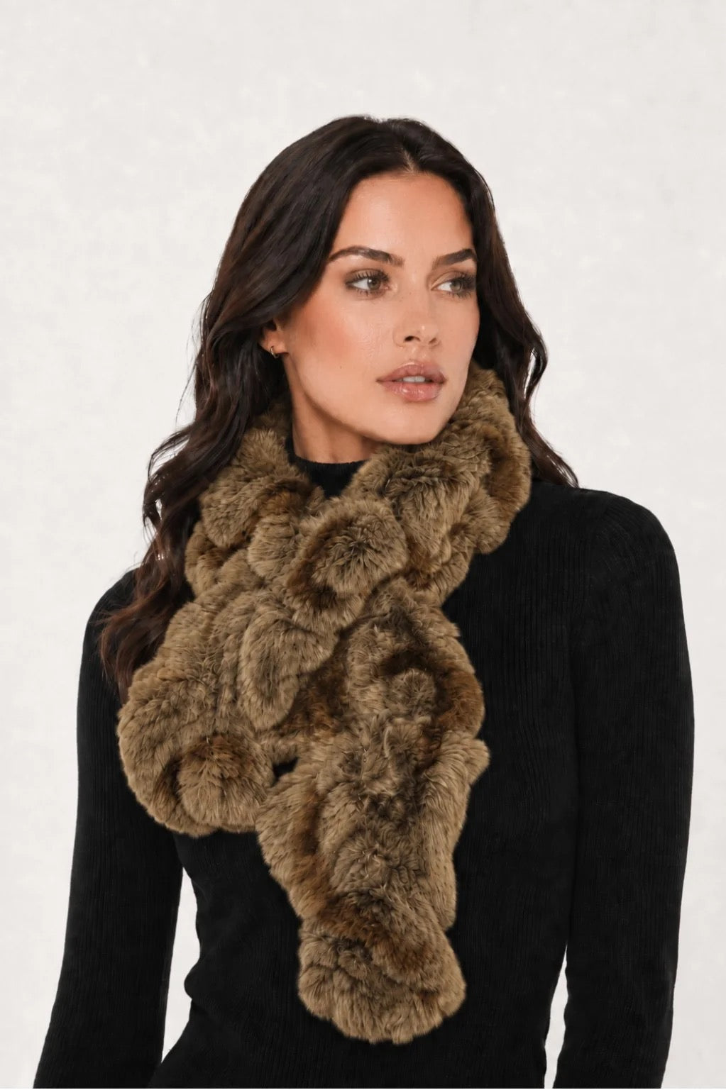 Linda Richards Pull-Through Rex Rabbit Fur Scarf