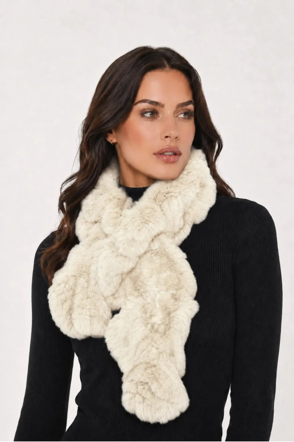 Linda Richards Pull-Through Rex Rabbit Fur Scarf