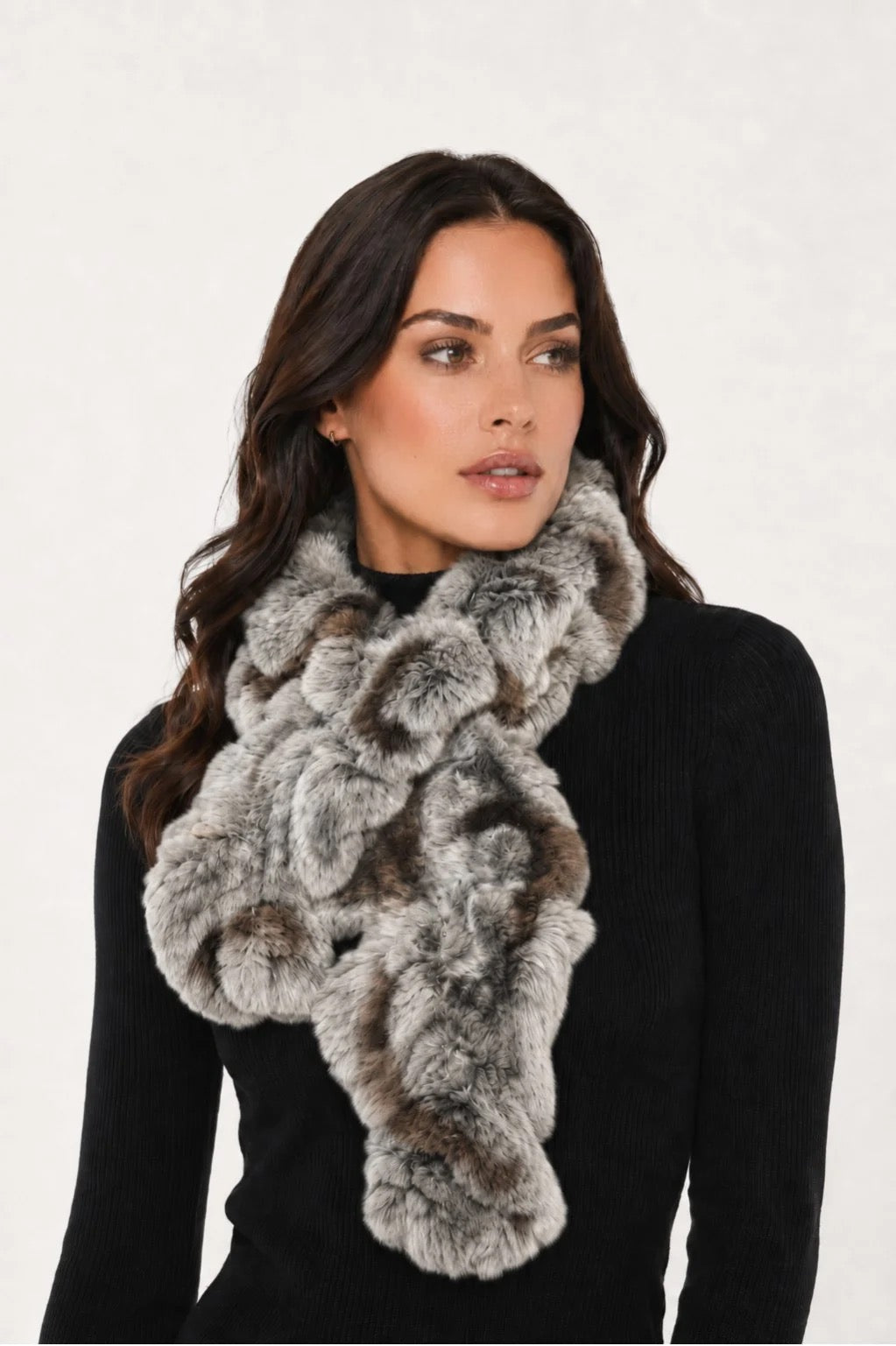 Linda Richards Pull-Through Rex Rabbit Fur Scarf