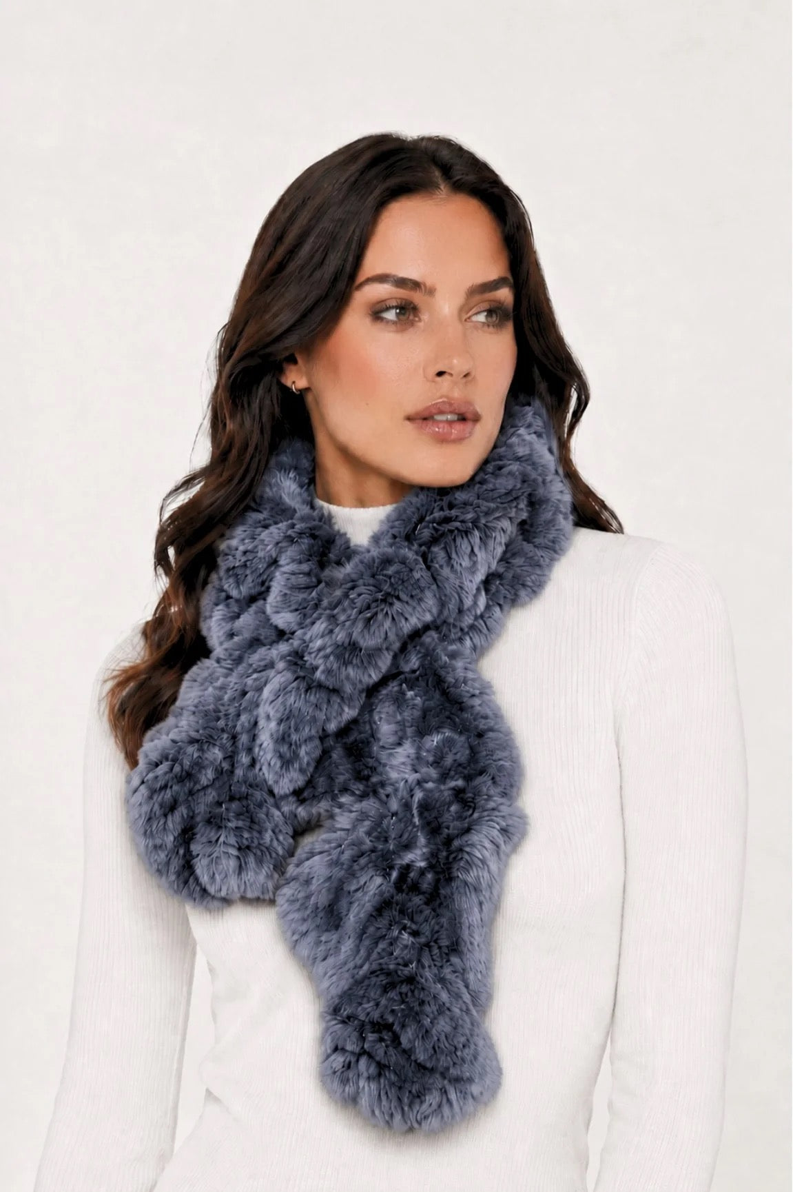 Linda Richards Pull-Through Rex Rabbit Fur Scarf