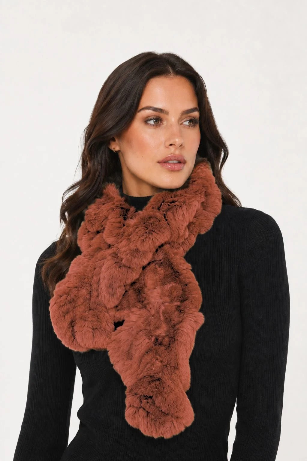 Linda Richards Pull-Through Rex Rabbit Fur Scarf