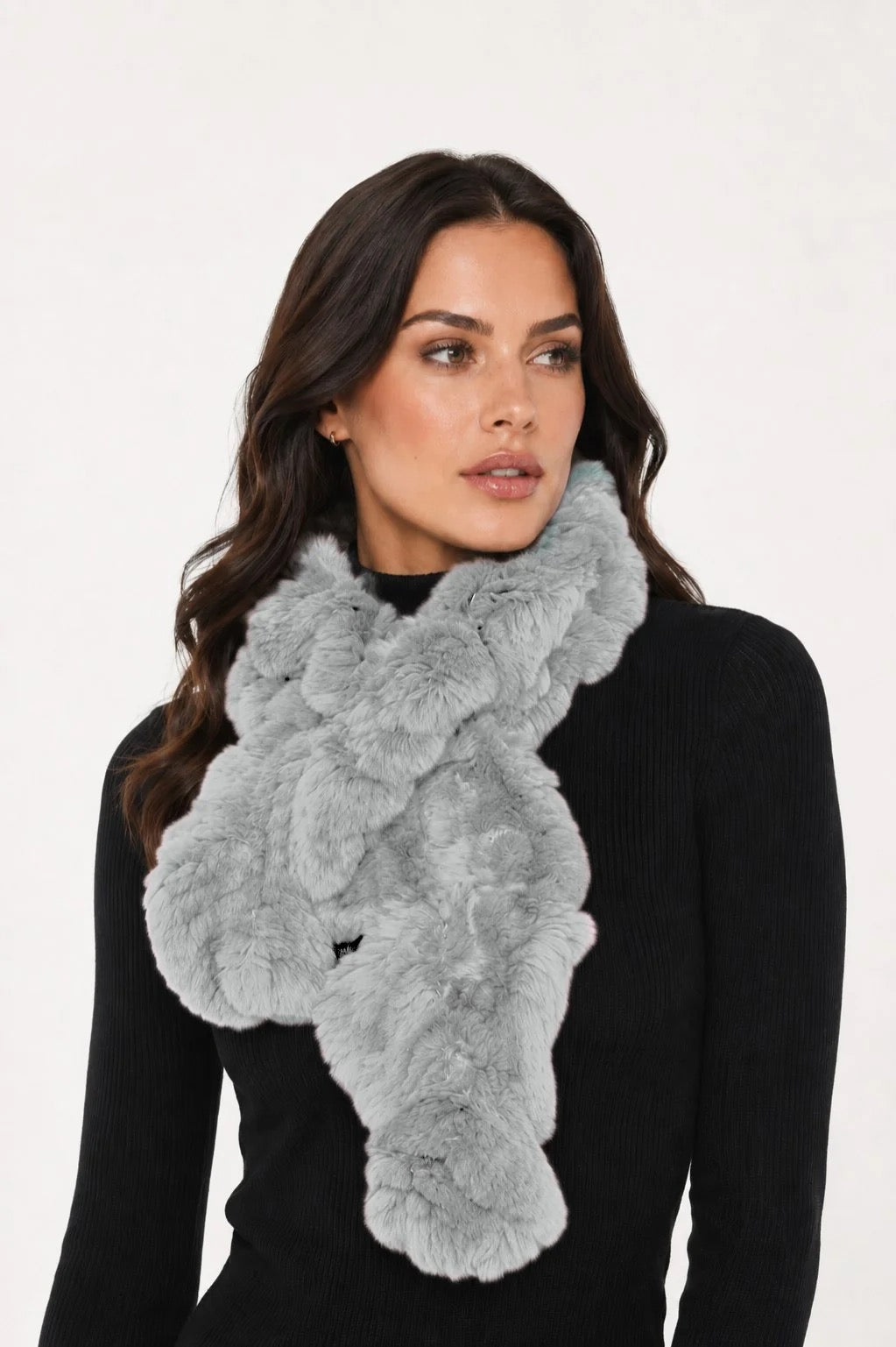 Linda Richards Pull-Through Rex Rabbit Fur Scarf