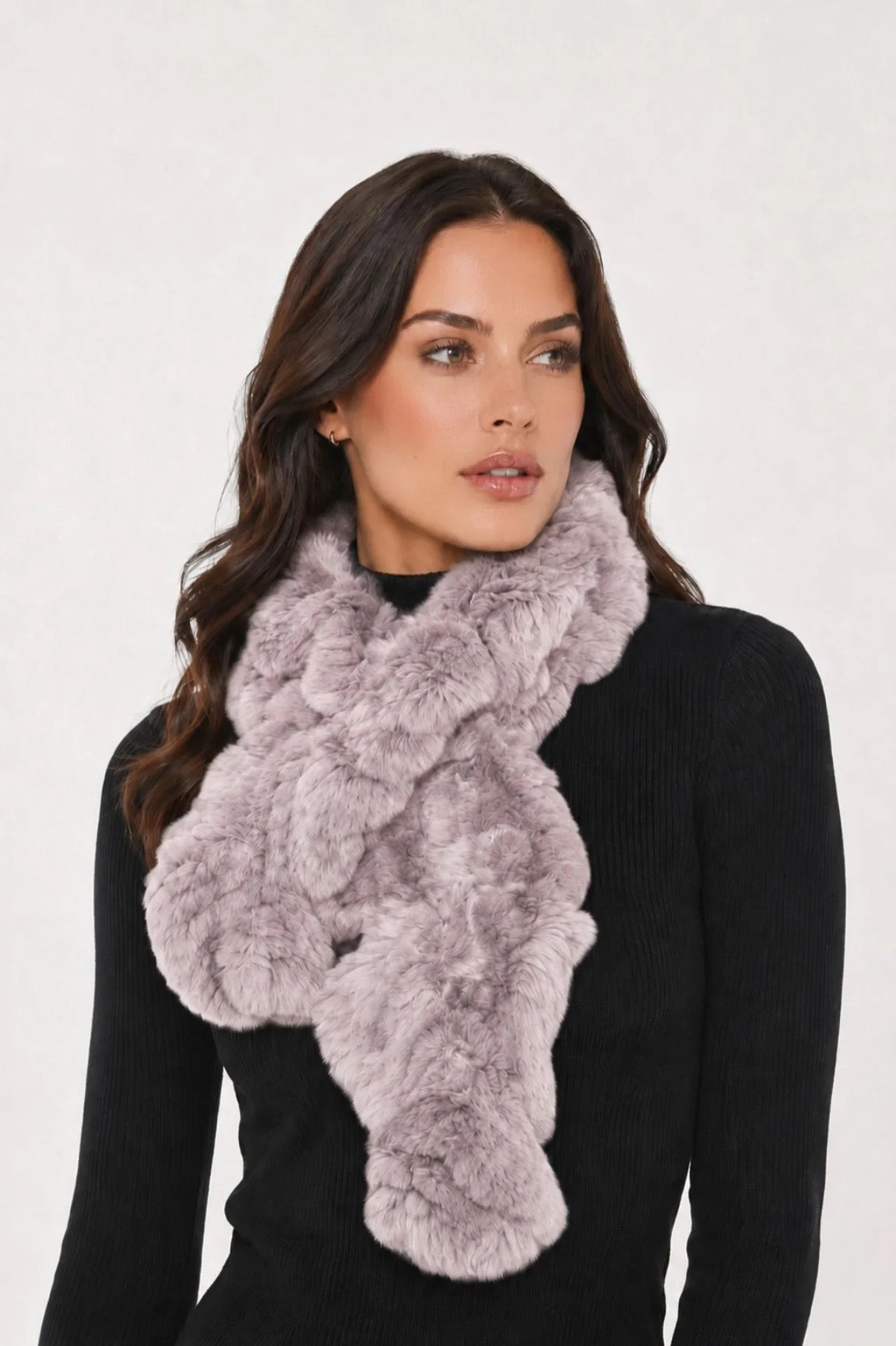 Linda Richards Pull-Through Rex Rabbit Fur Scarf