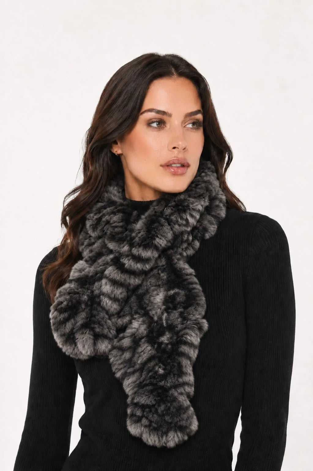 Linda Richards Pull-Through Rex Rabbit Fur Scarf