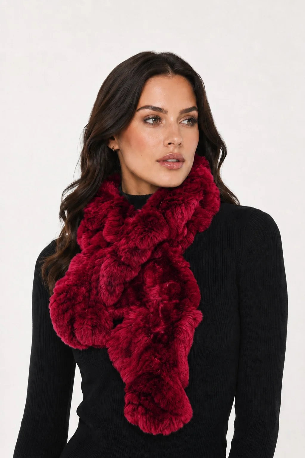 Linda Richards Pull-Through Rex Rabbit Fur Scarf