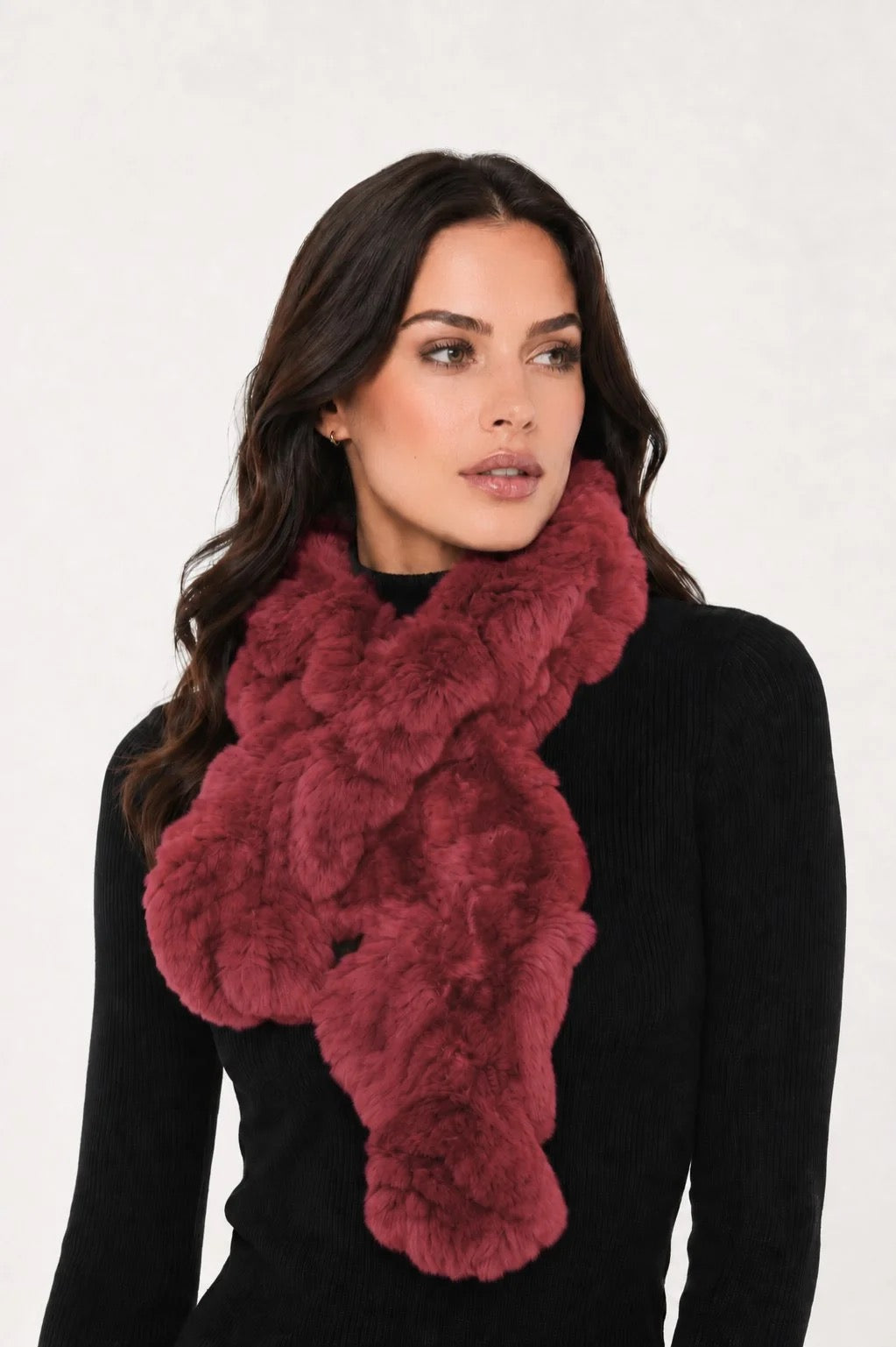 Linda Richards Pull-Through Rex Rabbit Fur Scarf