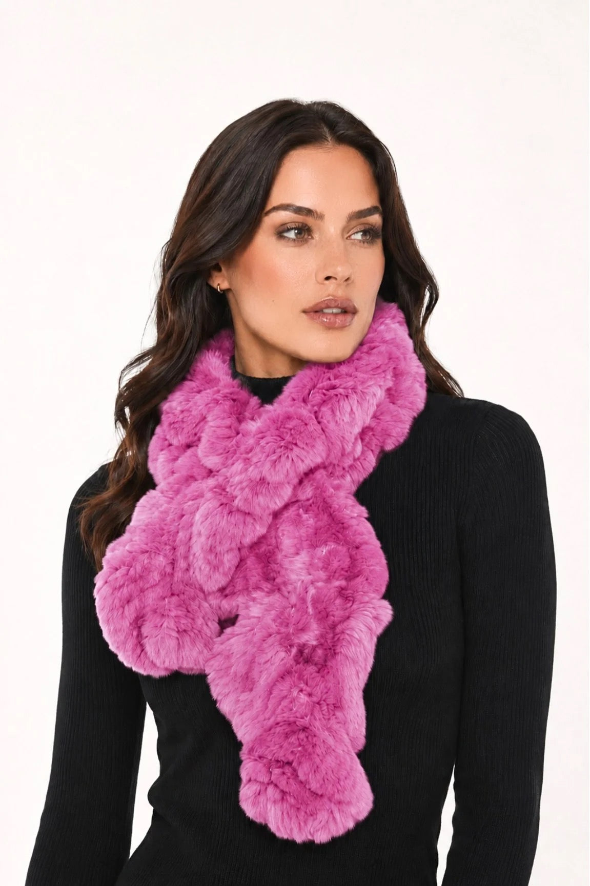 Linda Richards Pull-Through Rex Rabbit Fur Scarf