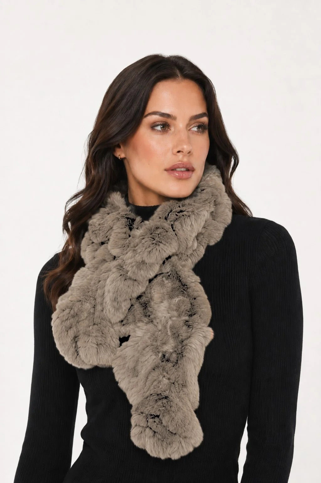 Linda Richards Pull-Through Rex Rabbit Fur Scarf