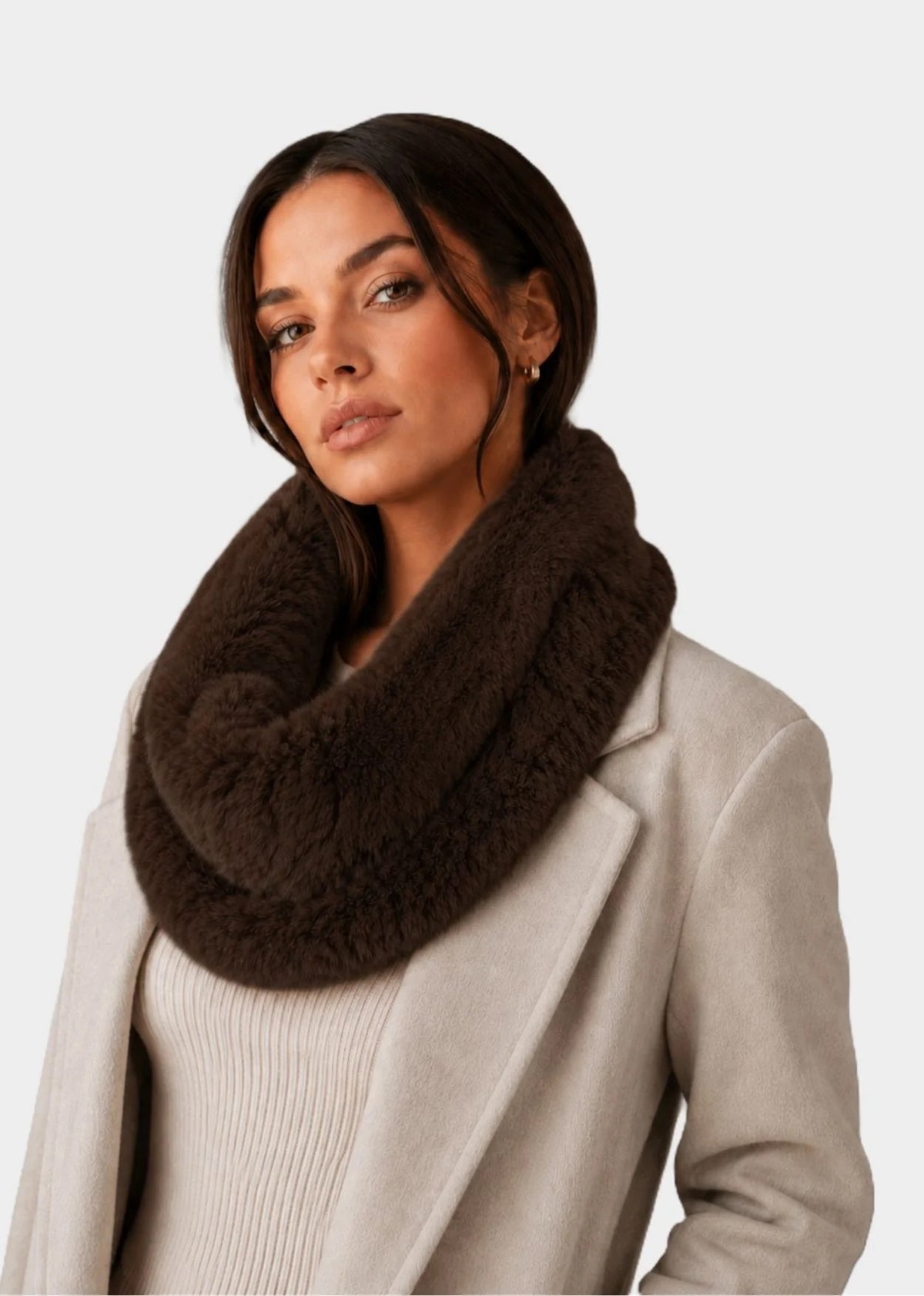 Linda Richards Stretchable Rex Rabbit Fur Scarf