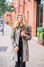 Memphis Grand3_4 Length Grey Leather Womens Jacket L1098
