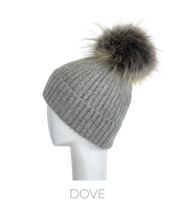 Memphis Grand Angora Blend Ribbed Cap with Dyed Fur Pom HA62-25