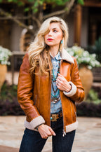 Memphis Grand Cognac Leather Womens Jacket L1118