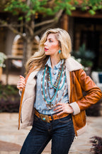 Memphis Grand Cognac Leather Womens Jacket L1118