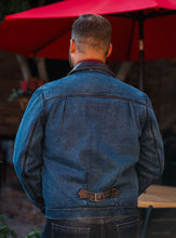 Jacket, Denim with Leather Collar
