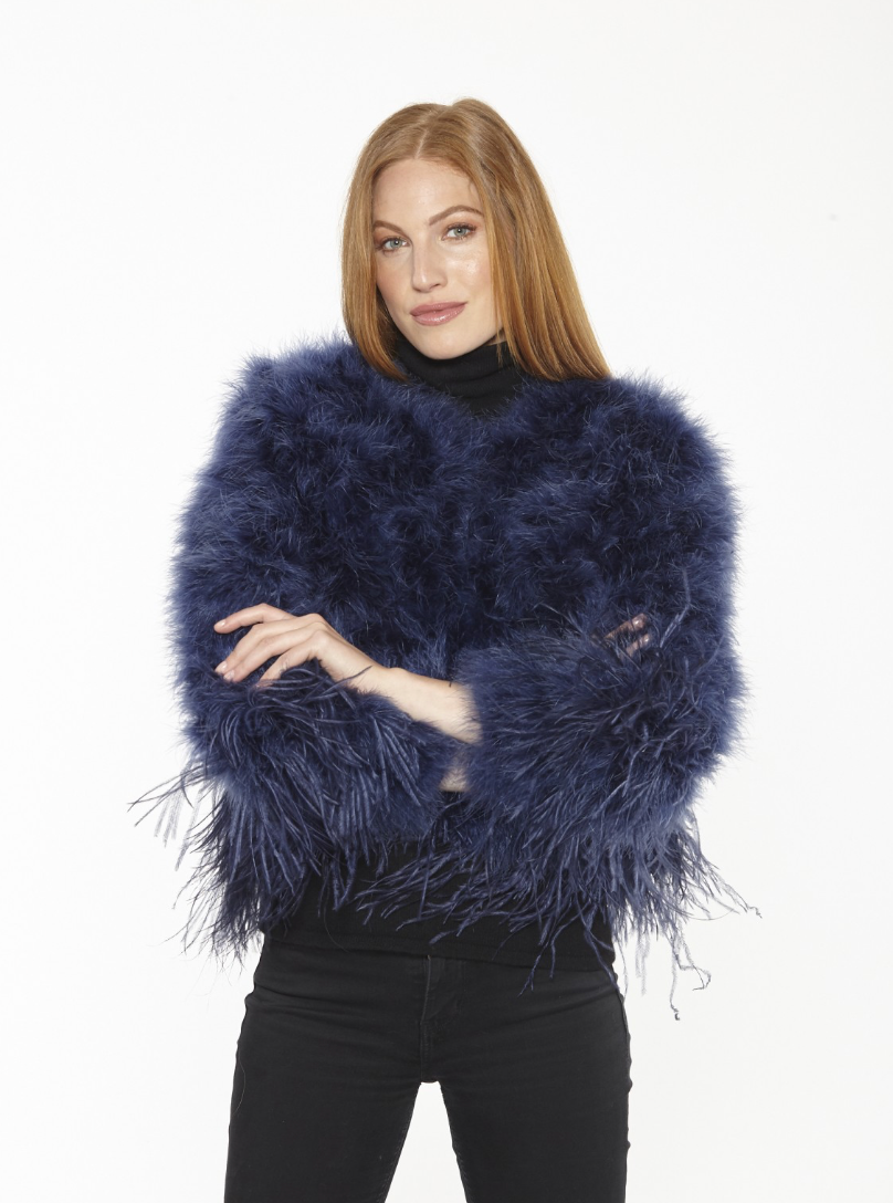 Memphis Grand Feather Bolero from Linda Richards Luxury FT92-1