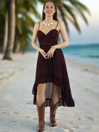 Dress, Hi-Lo with Embroidery - Style PSL-265